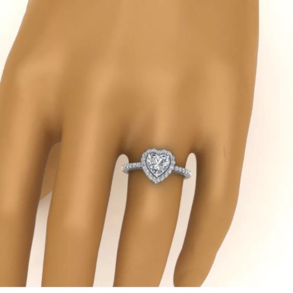 925 Silver Filled Heart Shape Ring - image 2